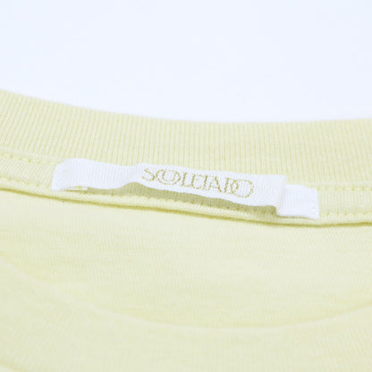 コットン プリント フレンチスリーブ プルオーバー / カットソー ノースリーブ クルーネック ジャージー素材