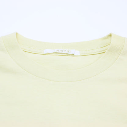 コットン プリント フレンチスリーブ プルオーバー / カットソー ノースリーブ クルーネック ジャージー素材