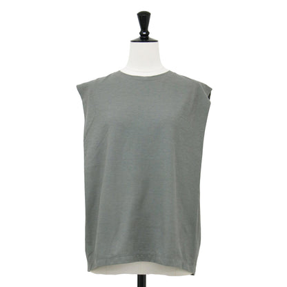 21春夏 コットン ジャージー ショルダー タック ノースリーブ プルオーバー / Tシャツ カットソー クルーネック