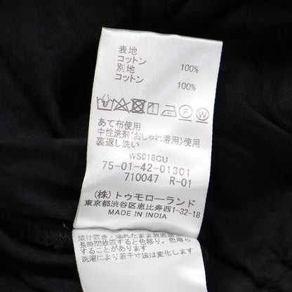 24春夏 コットン カットジャカード クロップド ブラウス / ノーカラー ショート丈 ギャザー フリンジ リボン ローン素材