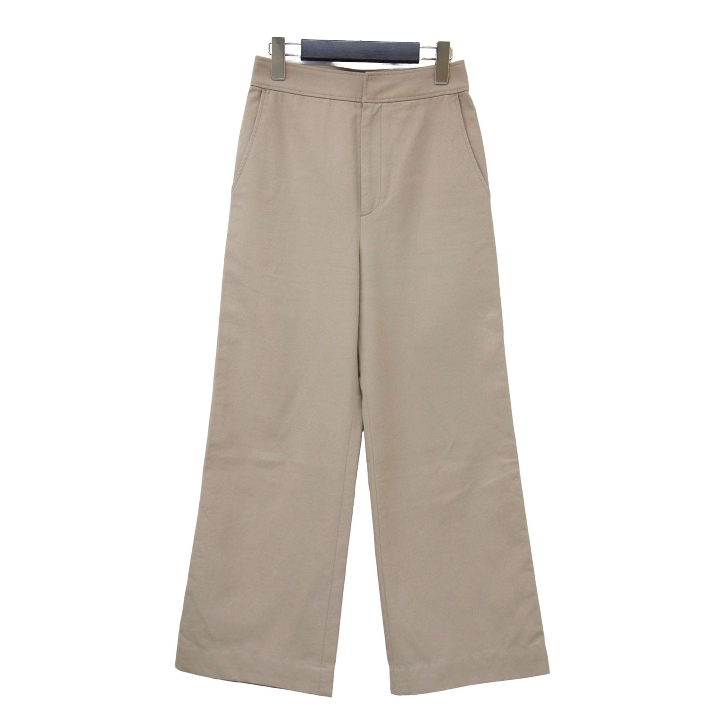 ドライコットン ワイド パンツ / ハイウエスト ストレート オックス素材