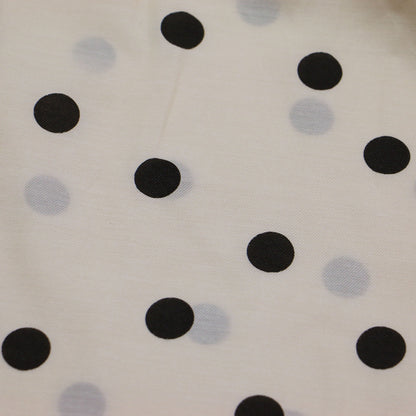 23春夏 ドット プリント パフスリーブ ブラウス / プルオーバー 半袖 ５分袖 バルーンスリーブ タック リボン 2WAY