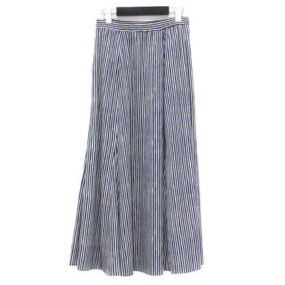 21秋冬 arrive 5e ストライプ プリント スカート / ロング丈 フレア 総柄 タック Aライン