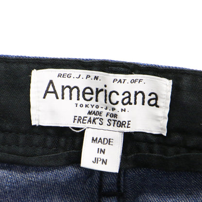 デニム ベイカーパンツ / カーブパンツ ハイウエスト クロップド丈 コットン