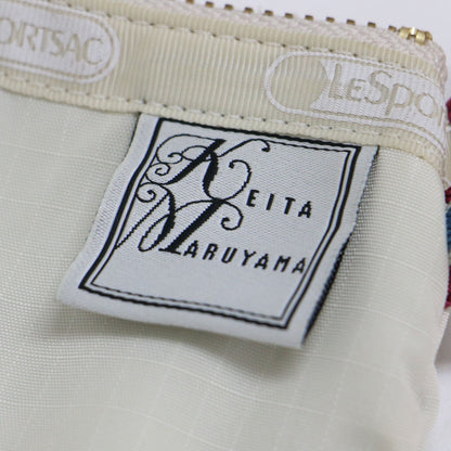 × KEITA MARUYAMA 別注 クジャク 刺繍 リスレット ポーチ / Kujaku Ivory Essential Wristlet ハンドバッグ