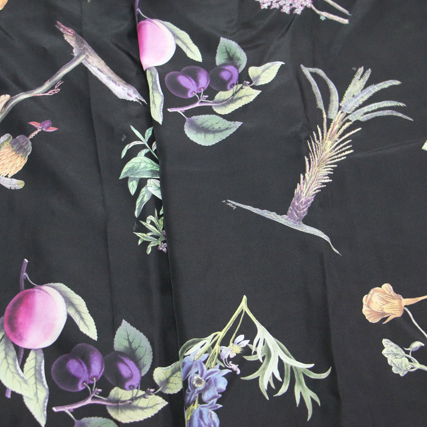 21秋冬 シルク ボタニカル プリント イージーパンツ / ワイド 花柄 ウエストゴム シルク