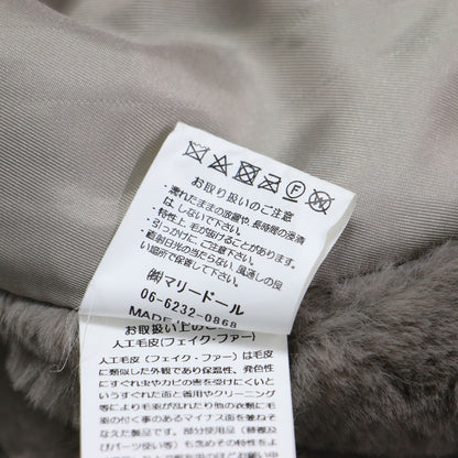 21秋冬 フード付き エコファー ロング ベスト / ジレ チュニック丈 切替 スリット