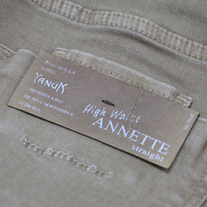 ハイウエスト スリム デニム パンツ / High Waist ANNETTE スキニー ストレート カットオフ