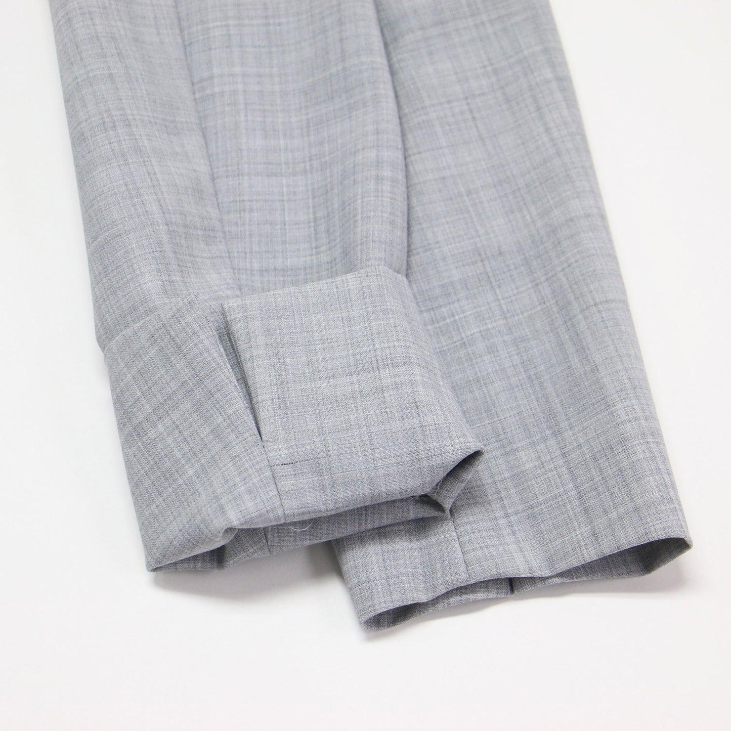 ノーラペル ジャケット パンツ スーツ / セットアップ 長袖 ノーカラー テーパード センタープレス ウール