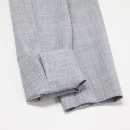 ノーラペル ジャケット パンツ スーツ / セットアップ 長袖 ノーカラー テーパード センタープレス ウール