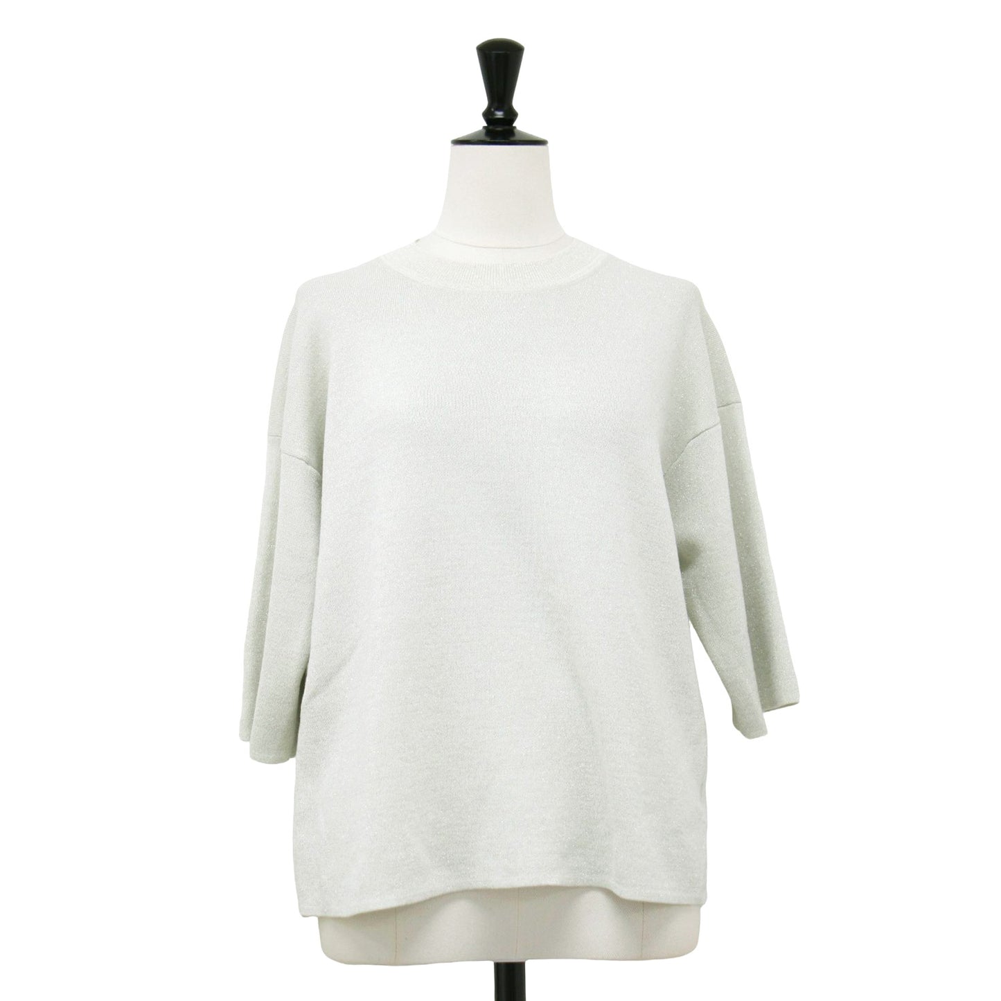 25春夏 ラメ 半袖 ニット / Lurex Knit Ramiele Sweater セーター クルーネック スムース編み ウォッシャブル