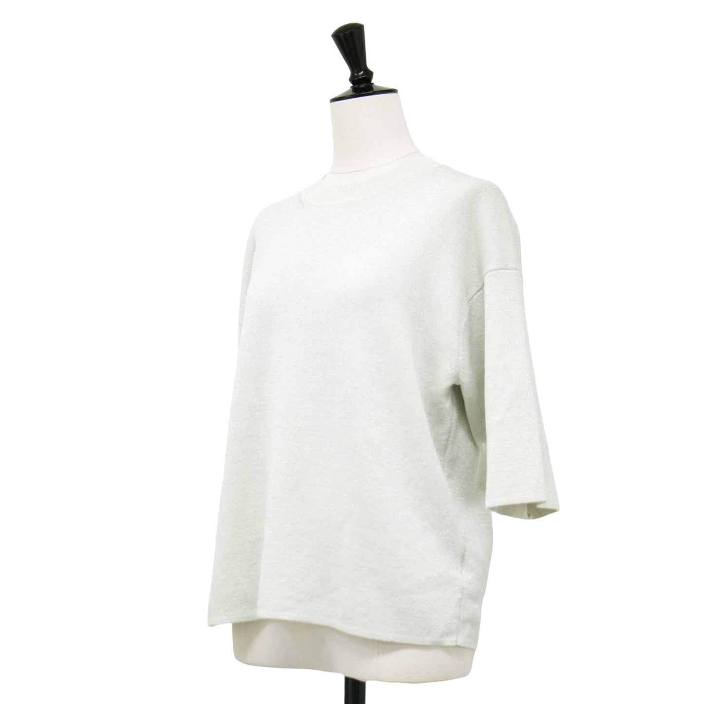 25春夏 ラメ 半袖 ニット / Lurex Knit Ramiele Sweater セーター クルーネック スムース編み ウォッシャブル