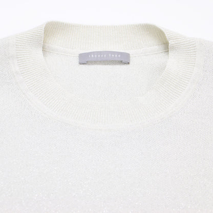 25春夏 ラメ 半袖 ニット / Lurex Knit Ramiele Sweater セーター クルーネック スムース編み ウォッシャブル