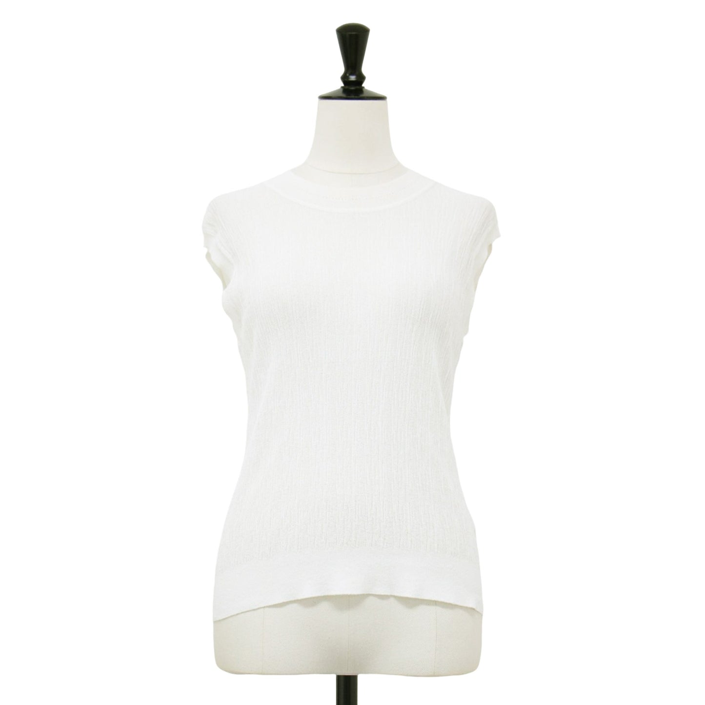 24秋冬 ノースリーブ シアー ニット / Luton Eldo クルーネック プルオーバー ドライタッチ ウォッシャブル