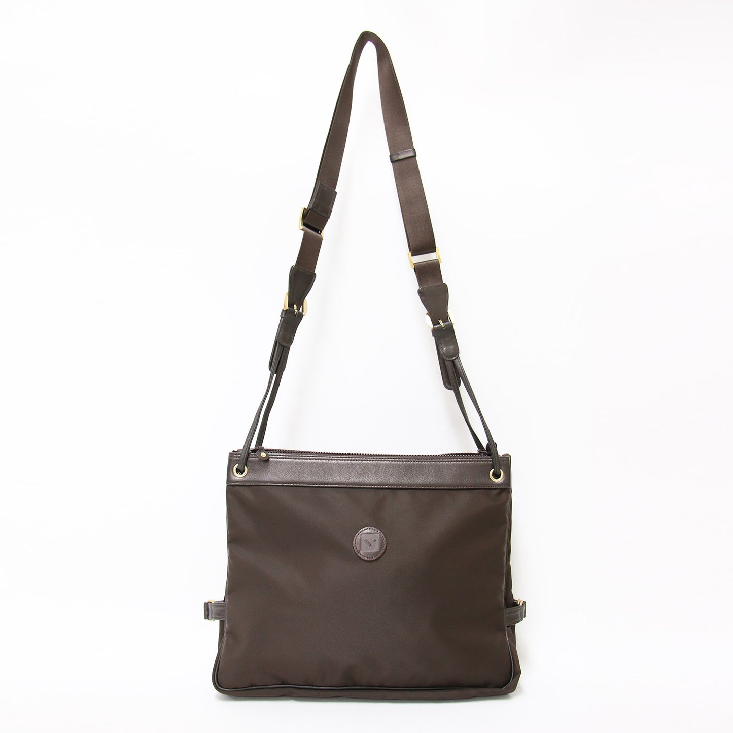 パイソン ナイロン ショルダーバッグ / 肩掛け クロスボディ 型押し レザー