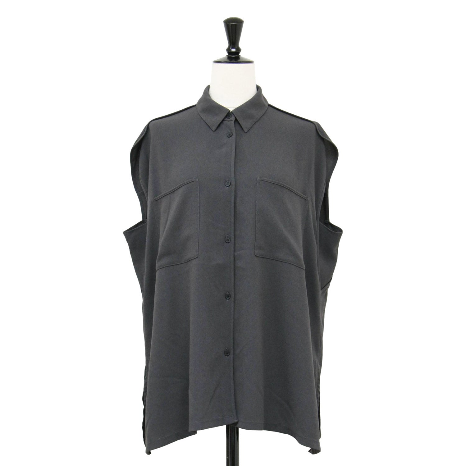 デプレ☆新品今期ジャージーライクジョーゼットブラウス黒DESPRES TOMORROWLAND｜ジャージーライクジョーゼット ギャザーネック