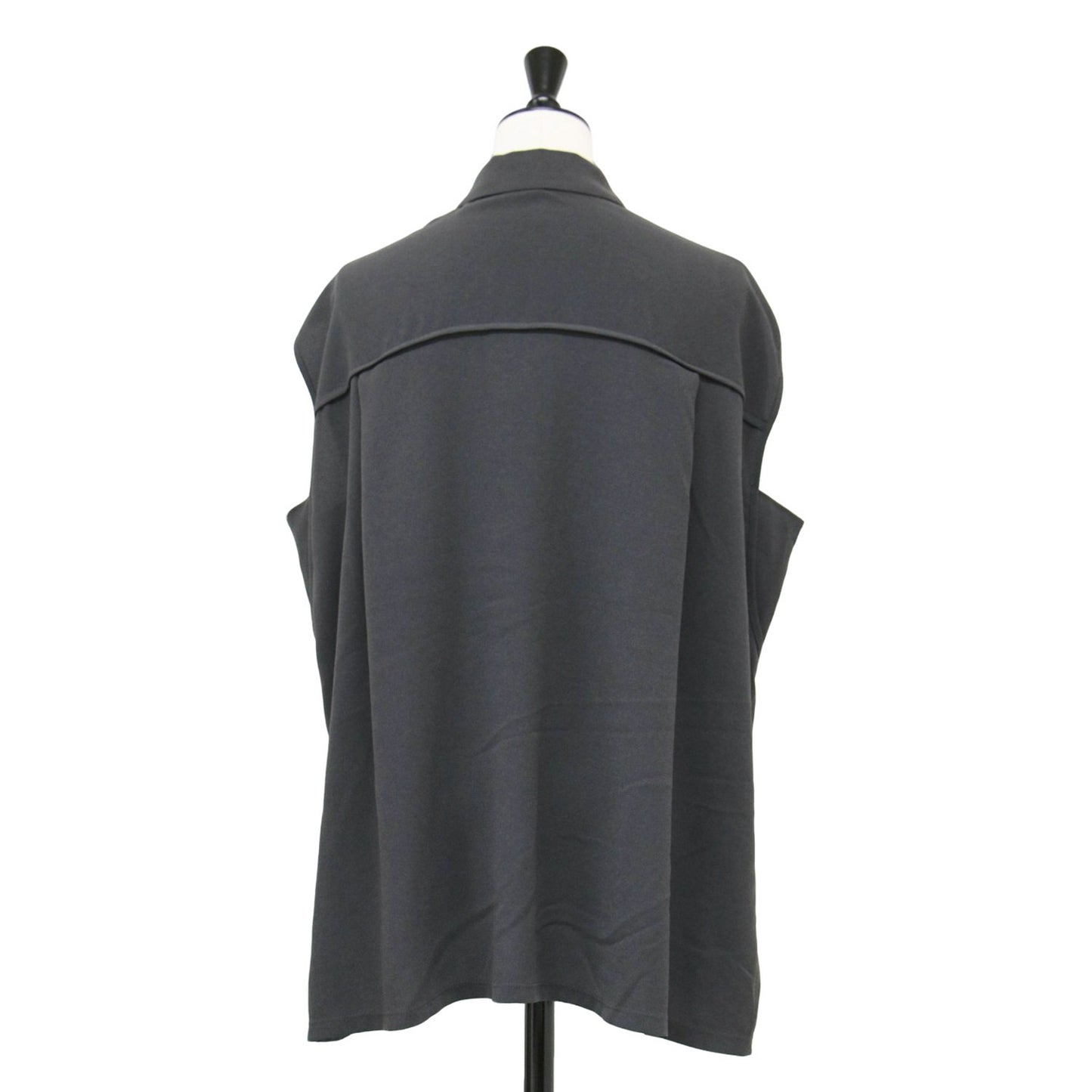 24春夏 ジャージーライク ジョーゼット パイピングスリーブ ブラウス / シャツ ノースリーブ ワイド