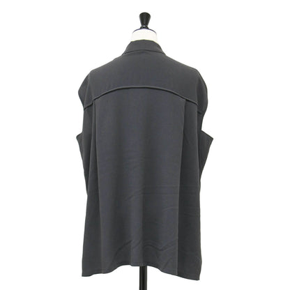 24春夏 ジャージーライク ジョーゼット パイピングスリーブ ブラウス / シャツ ノースリーブ ワイド