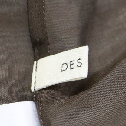 25春夏 コットン シルク ローン フレア ブラウス / 長袖 ギャザー ボタンレス かぎ針編み