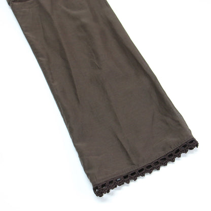 25春夏 コットン シルク ローン フレア ブラウス / 長袖 ギャザー ボタンレス かぎ針編み