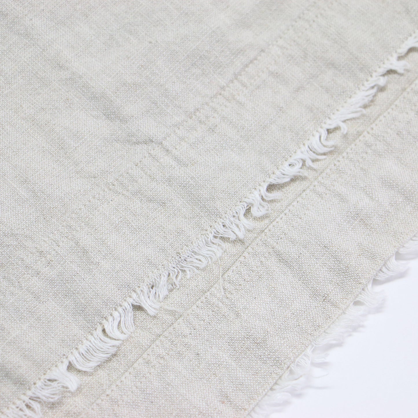 22春夏 深Vネック リネン ベスト / プルオーバー ノースリーブ ワイド フリンジ　