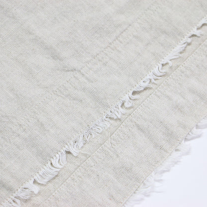 22春夏 深Vネック リネン ベスト / プルオーバー ノースリーブ ワイド フリンジ　