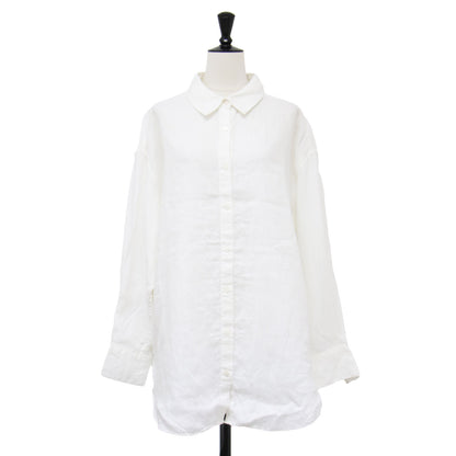 21春夏 2WAY リネン カシュクール オーバーシャツ / ブラウス 長袖 ドロップショルダー