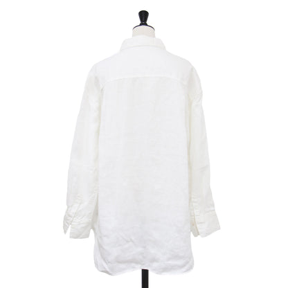 21春夏 2WAY リネン カシュクール オーバーシャツ / ブラウス 長袖 ドロップショルダー