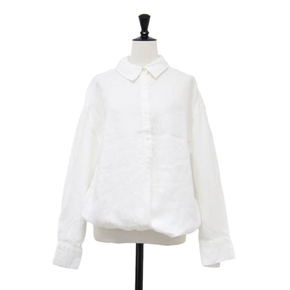 21春夏 2WAY リネン カシュクール オーバーシャツ / ブラウス 長袖 ドロップショルダー