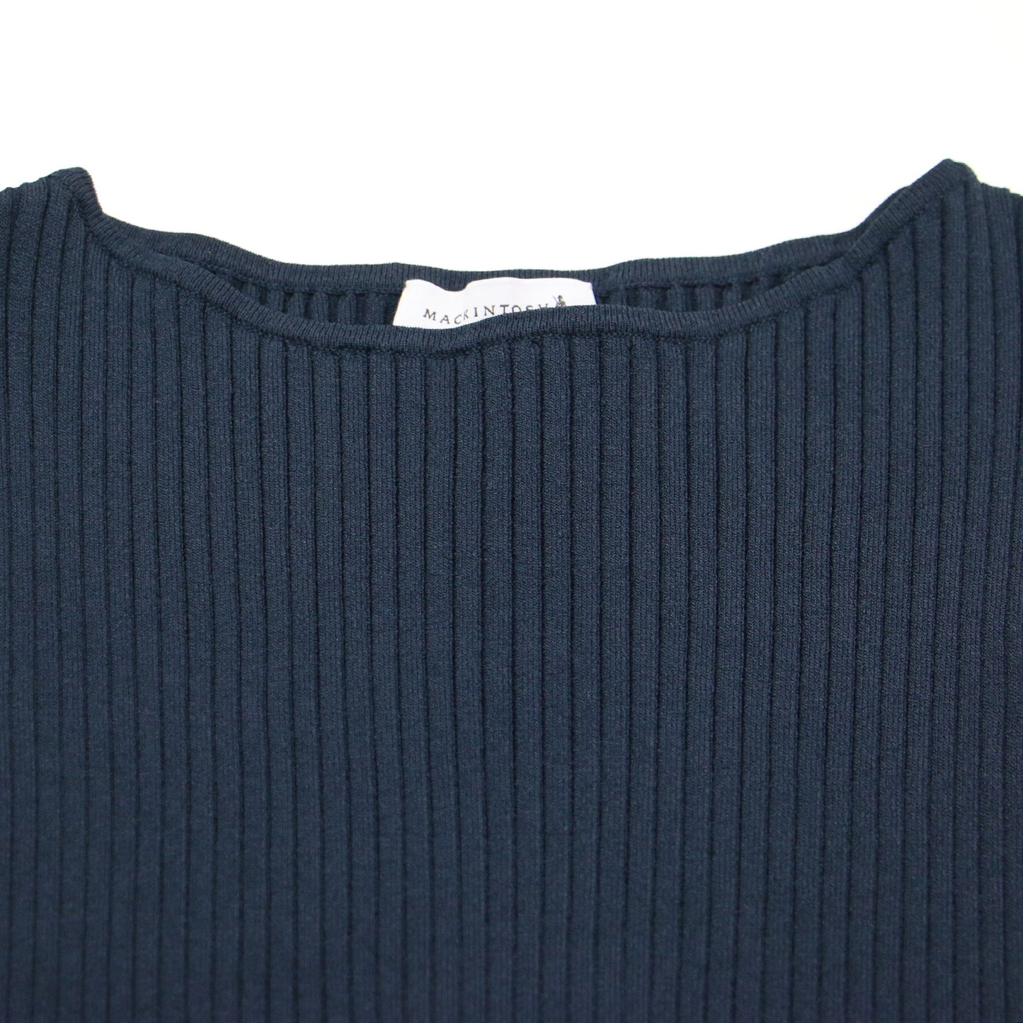 ノースリーブ ウエスト リボン ワンピース / ロング丈 クルーネック フレア リブ 切替