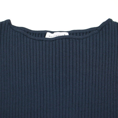 ノースリーブ ウエスト リボン ワンピース / ロング丈 クルーネック フレア リブ 切替