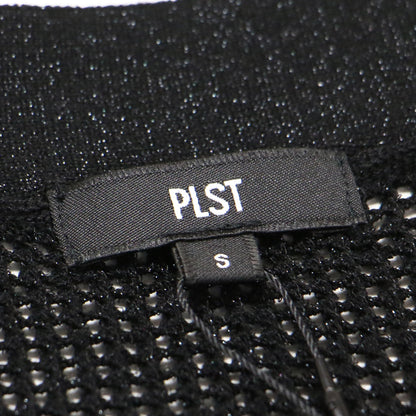 24春夏 ラメ メッシュ Vネック カーディガン / ニット 長袖 スリット ハイゲージ