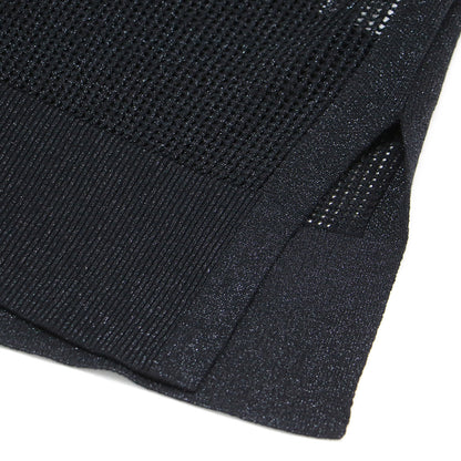 24春夏 ラメ メッシュ Vネック カーディガン / ニット 長袖 スリット ハイゲージ