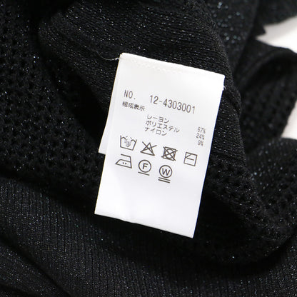 24春夏 ラメ メッシュ Vネック カーディガン / ニット 長袖 スリット ハイゲージ