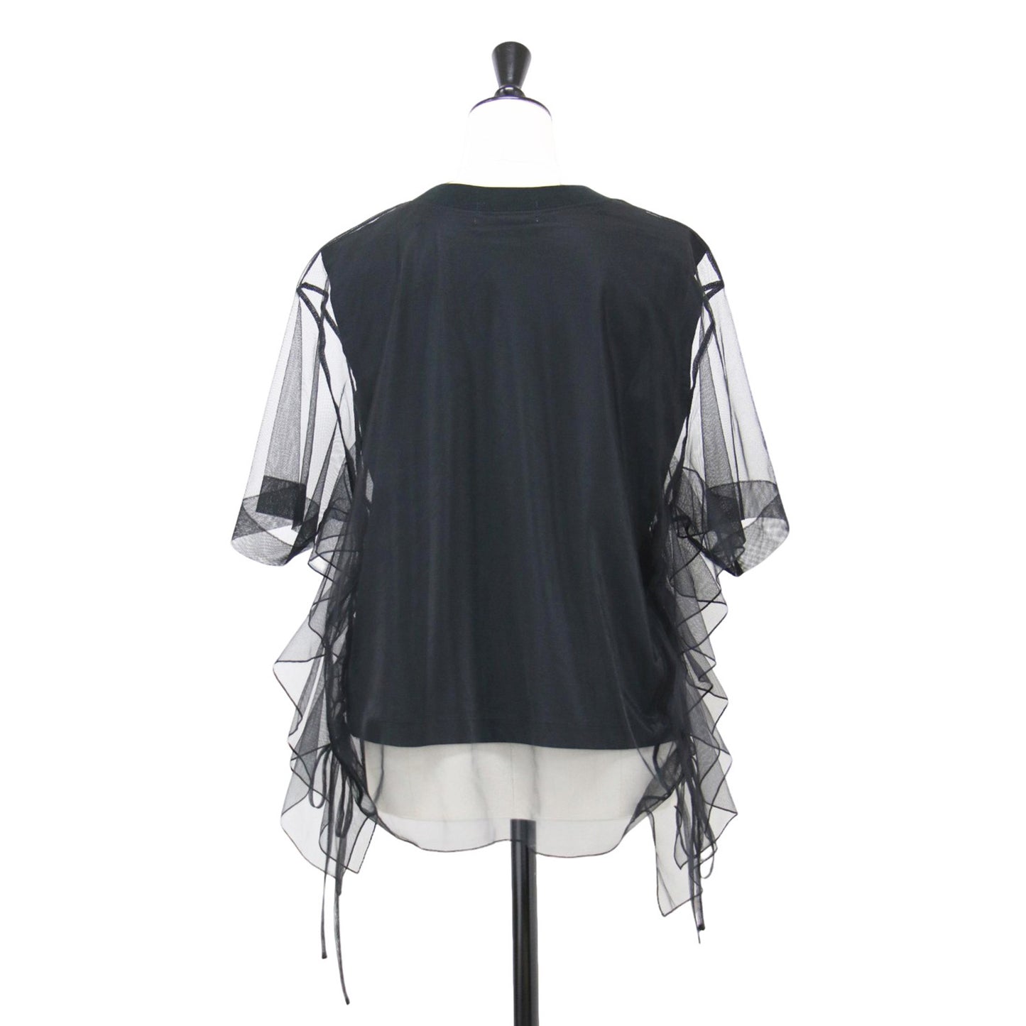 24春夏 ギャザー チュール トップス / Tシャツ プルオーバー 半袖 ノースリーブ クルーネック ギャザー フリル リボン