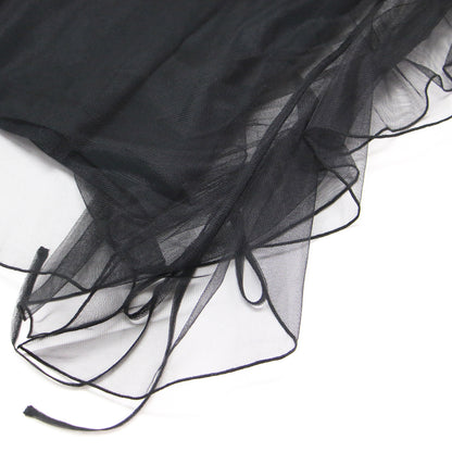 24春夏 ギャザー チュール トップス / Tシャツ プルオーバー 半袖 ノースリーブ クルーネック ギャザー フリル リボン