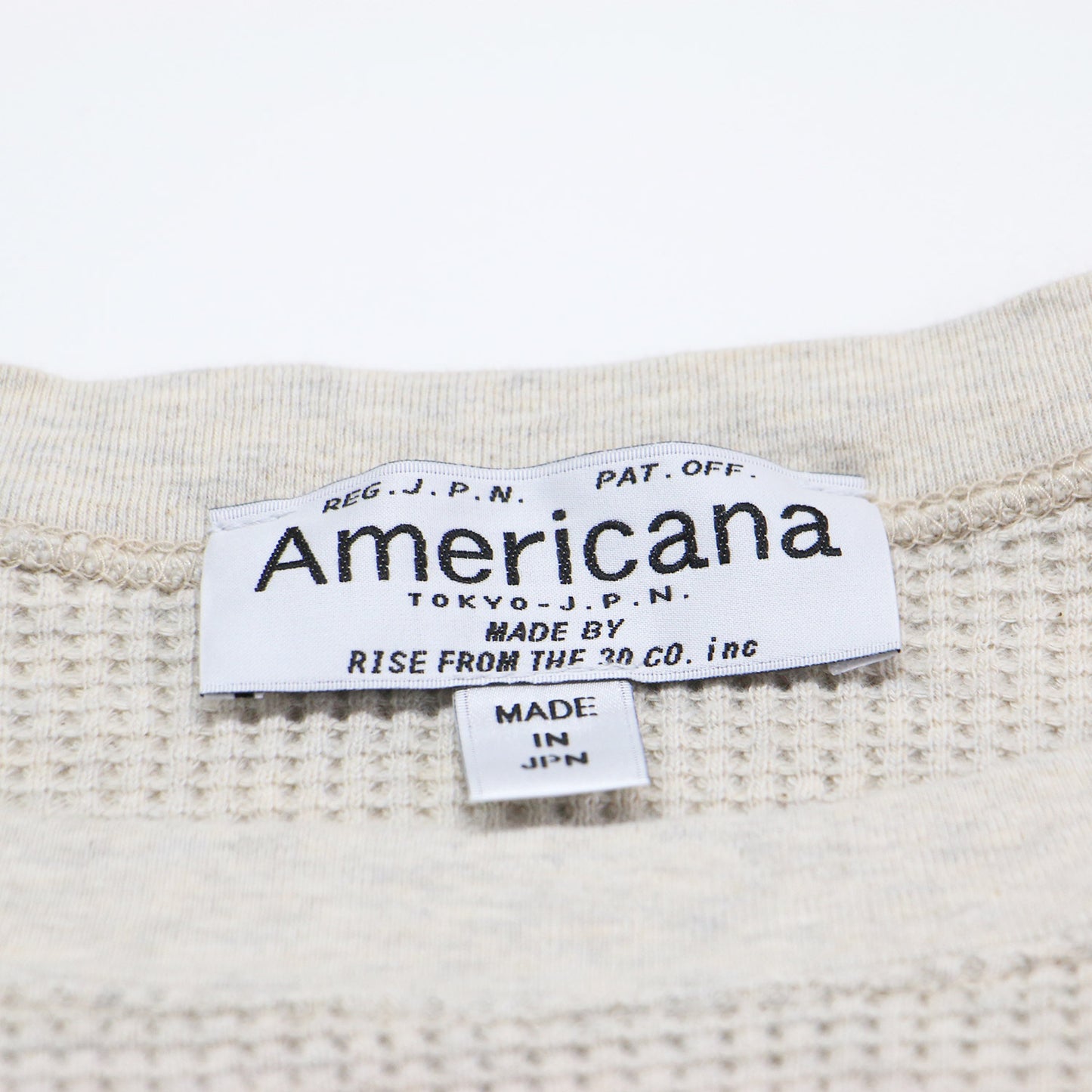 ワッフル サーマルカットソー / Tシャツ プルオーバー 長袖 チュニック丈 ワイド コットン