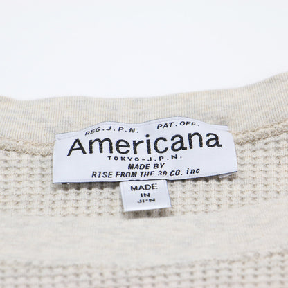 ワッフル サーマルカットソー / Tシャツ プルオーバー 長袖 チュニック丈 ワイド コットン