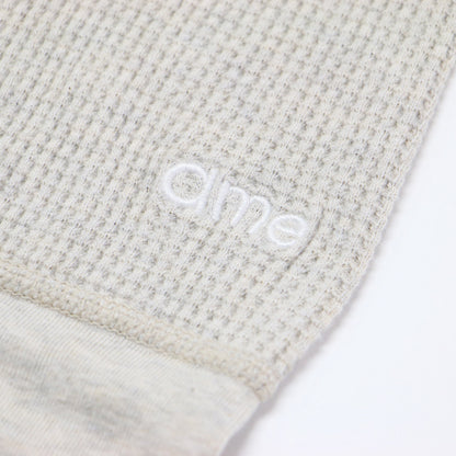 ワッフル サーマルカットソー / Tシャツ プルオーバー 長袖 チュニック丈 ワイド コットン