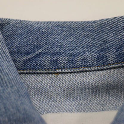 24春夏 コットン デニム ショートジャケット / 長袖 ラウンドスリーブ コンパクト ヴィンテージ加工