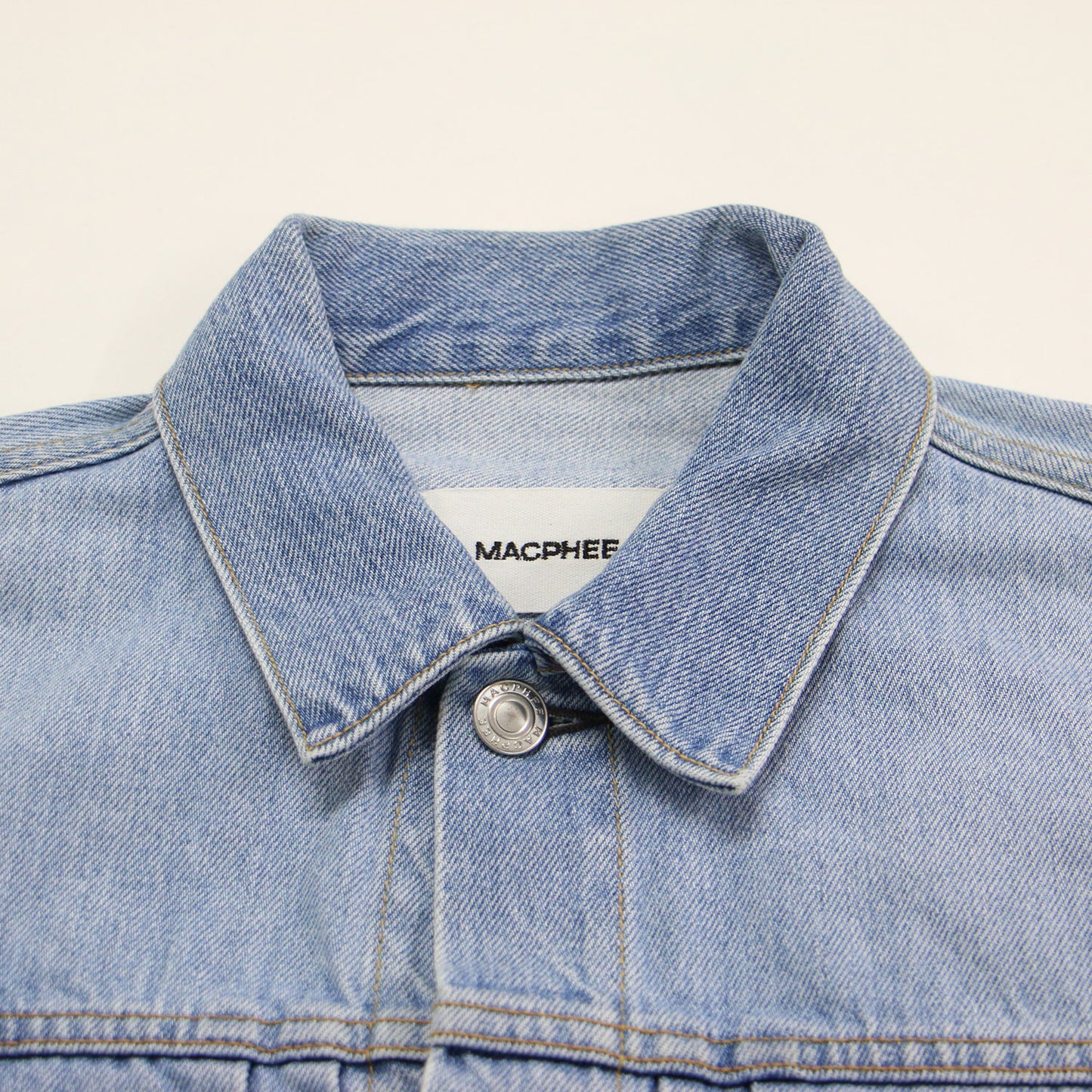 24春夏 コットン デニム ショートジャケット / 長袖 ラウンドスリーブ コンパクト ヴィンテージ加工