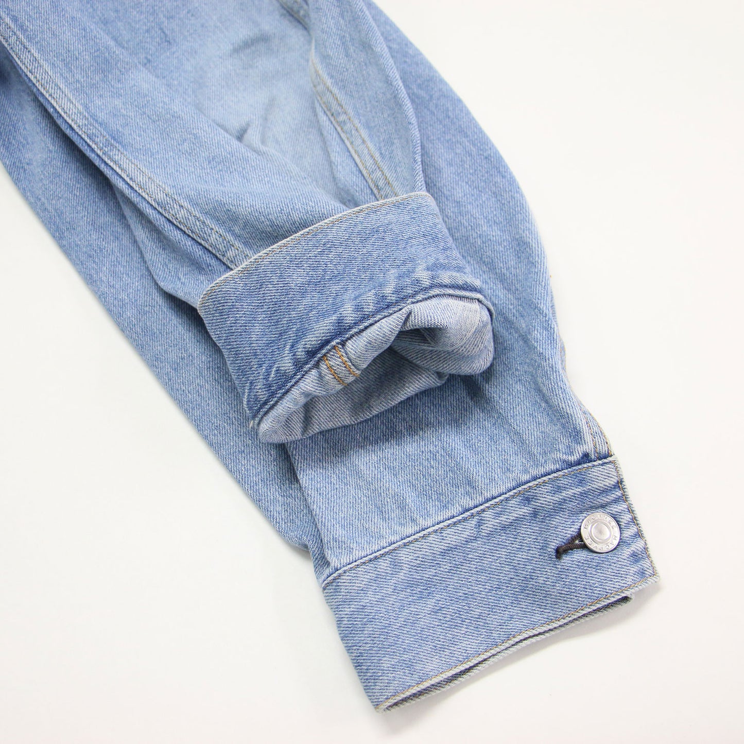 24春夏 コットン デニム ショートジャケット / 長袖 ラウンドスリーブ コンパクト ヴィンテージ加工