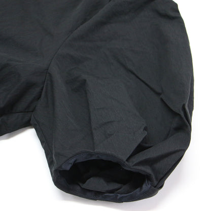 23春夏 ハイカウントギャバジン パフスリーブ ブラウス / プルオーバー 5分袖 キーネック パフスリーブ ギャザー フレア コットン