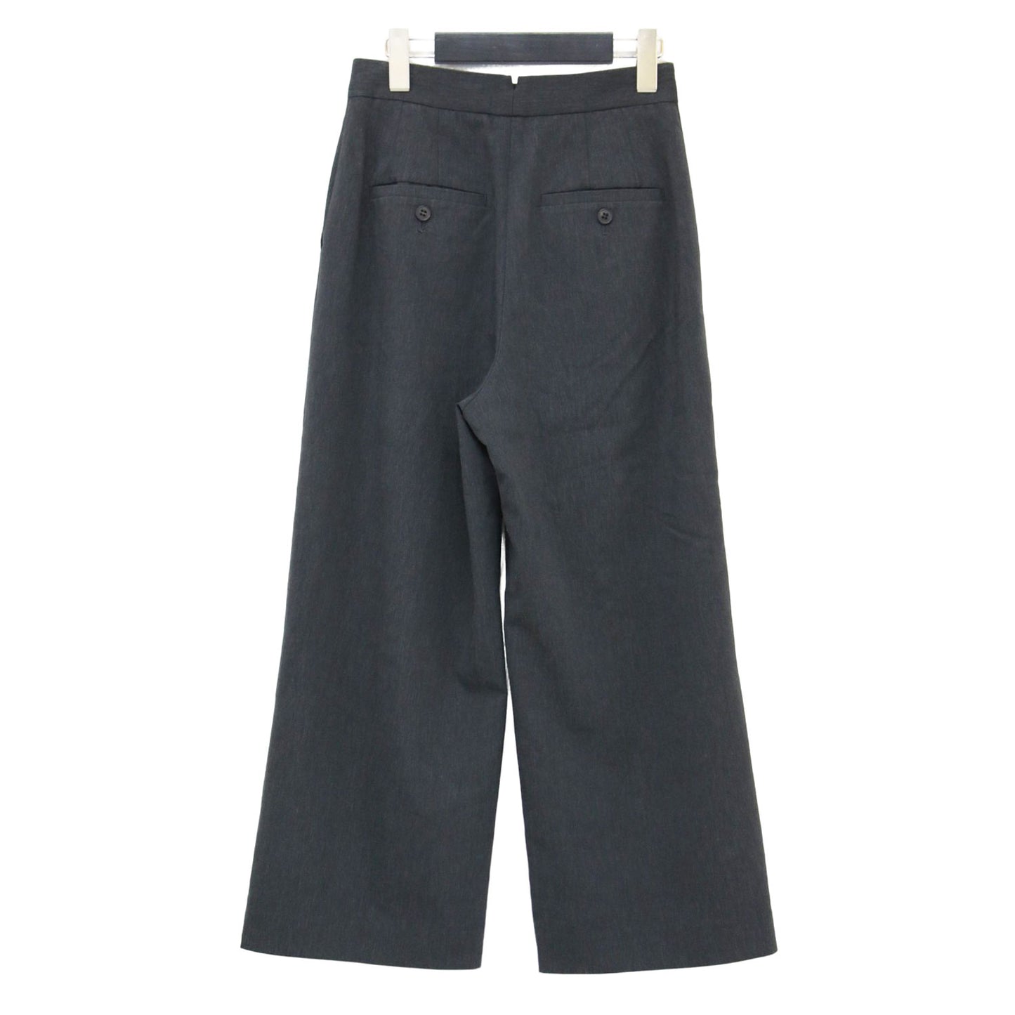 24春夏 リネン レーヨン ストレッチ タック ストレートパンツ / ハイウエスト ストレッチ