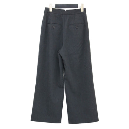 24春夏 リネン レーヨン ストレッチ タック ストレートパンツ / ハイウエスト ストレッチ