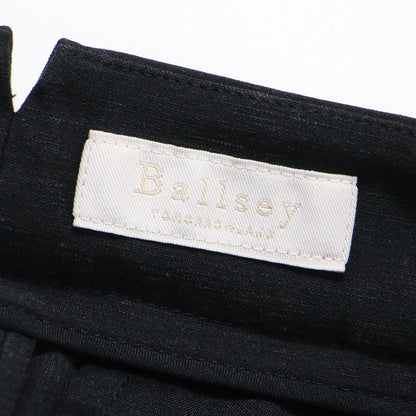 24春夏 リネン レーヨン ストレッチ タック ストレートパンツ / ハイウエスト ストレッチ