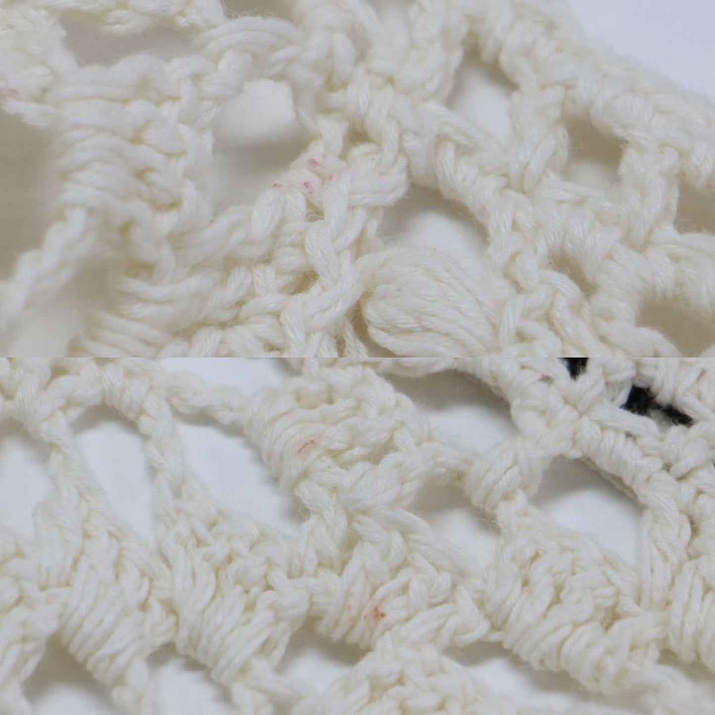 24春夏 モチーフ クロシェット ハーフスリーブ カーディガン / ニット 半袖 かぎ針編み コットン リネン