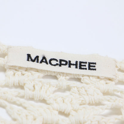 24春夏 モチーフ クロシェット ハーフスリーブ カーディガン / ニット 半袖 かぎ針編み コットン リネン