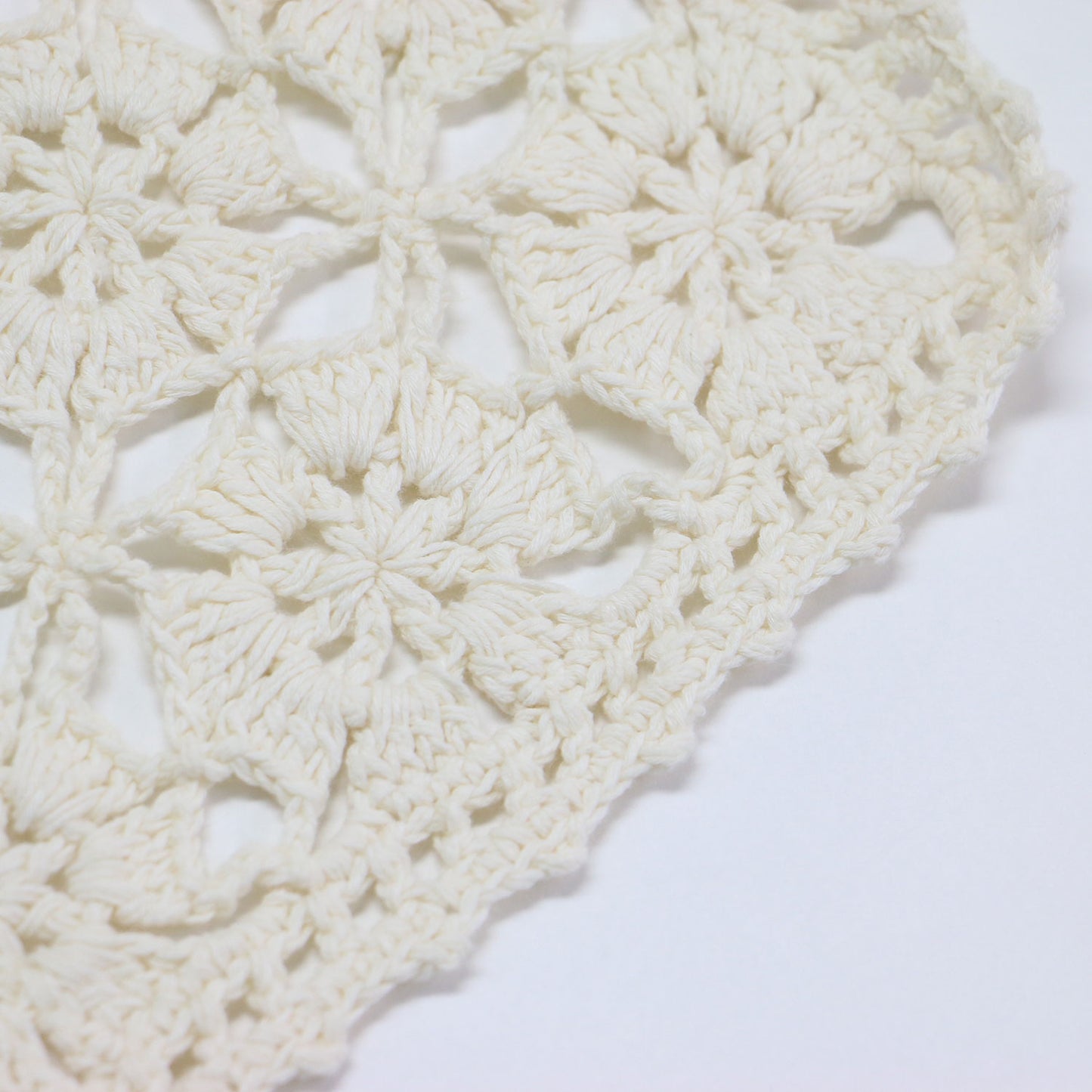 24春夏 モチーフ クロシェット ハーフスリーブ カーディガン / ニット 半袖 かぎ針編み コットン リネン