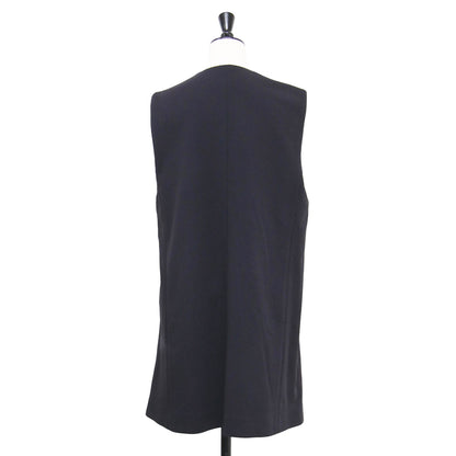 22春夏 ドライアムンゼン Vネック ジレ / ベスト ノースリーブ チュニック丈 ストレート ダブルブレスト